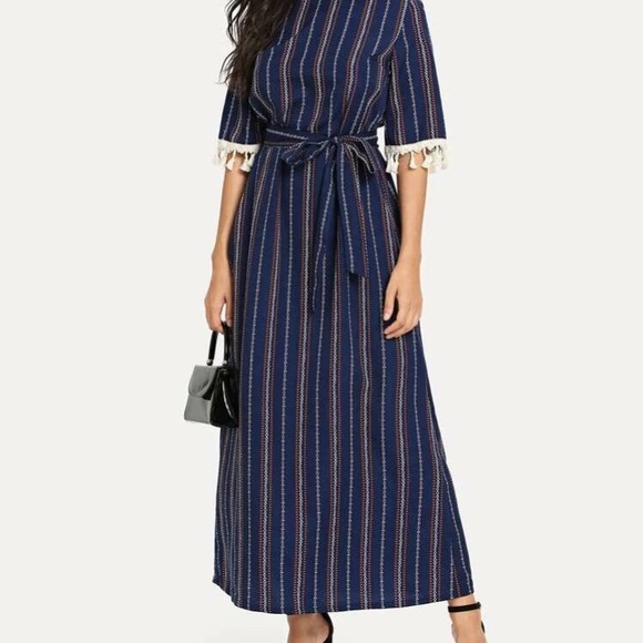 Long navy blue dress - Picture 2 of 5